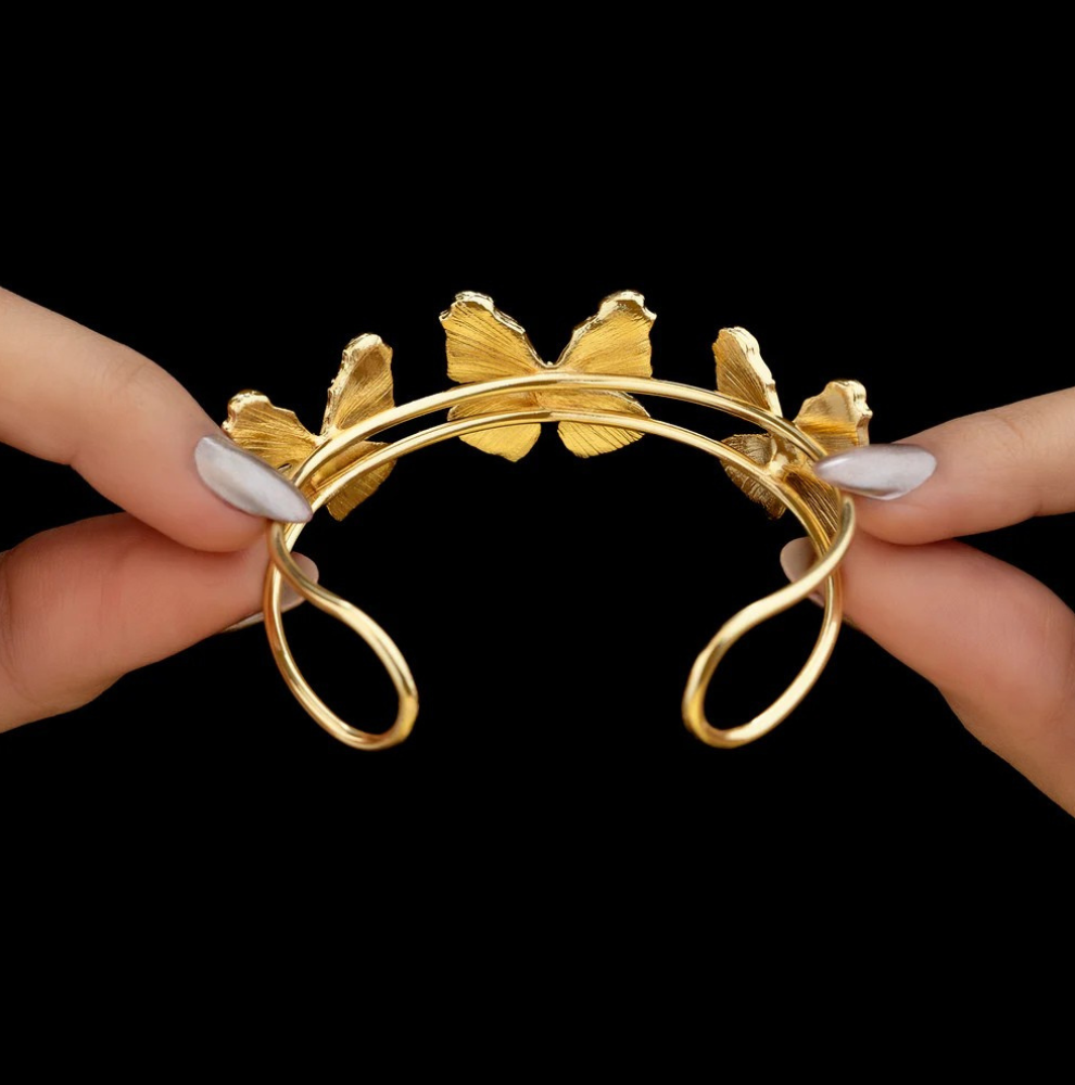 RABISORA-Butterfly Trio Bangle Bracelet – Nature-Inspired Elegance with a Modern Touch
