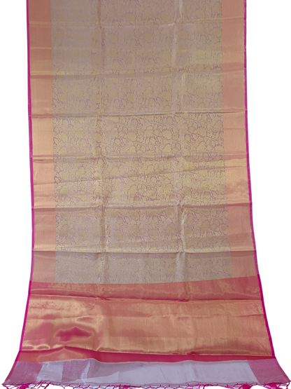 Silver & Gold Tissue Tanchui Silk Saree  – A Drape of Royal Radiance
