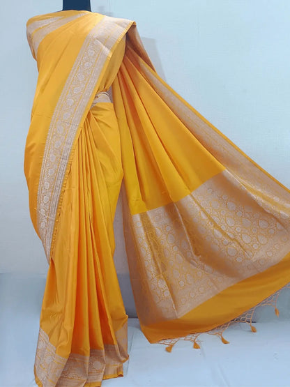 Elegant Mustard Handloom Soft Silk Saree – A Blend of Tradition &amp; Modern Grace